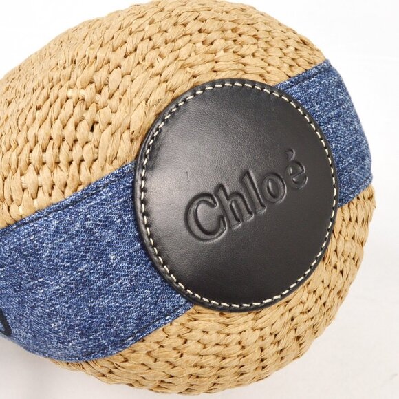 Chloe x Mifuko Woody Small Denim Basket Bag 02-23-68-65 D30G9X NQ00797 - Picture 3 of 10
